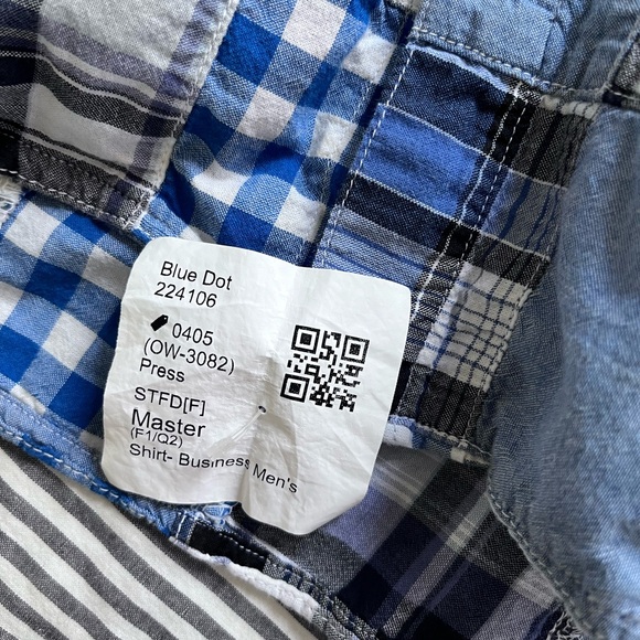 J Crew IndianMadras Blue and Black Men's Shirt - Picture 5 of 9